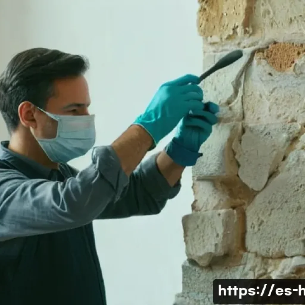 문화재수리기술자 실기시험에서 피해야 할 실수 - A skilled restoration technician carefully examining a limestone surface in a historic Spanish build...