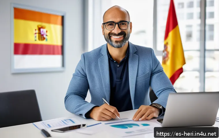 문화재수리기술자 연봉협상 팁 - A professional mid-career restoration technician in Spain, wearing smart casual attire with a visibl...